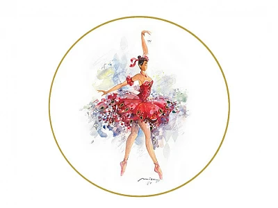 Тарелка декоративная 195 мм форма Эллипс рисунок Фея смелости арт. 80.86801.00.1