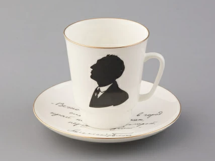 Чашка с блюдцем 165 мл форма Майская рисунок Русские писатели Блок, арт. 81.33298.00.1, 