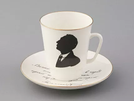 Чашка с блюдцем 165 мл форма Майская рисунок Русские писатели Блок, арт. 81.33298.00.1