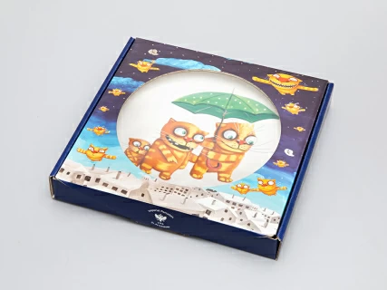 Подарочный набор дек. тарелка Эллипс Вася Ложкин. Под зонтом, арт. 81.29340.00.1, 