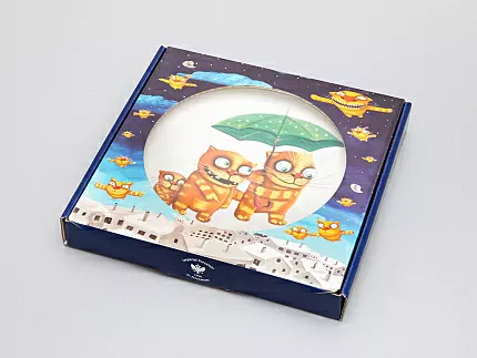 Подарочный набор дек. тарелка Эллипс Вася Ложкин. Под зонтом, арт. 81.29340.00.1