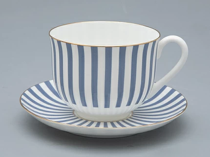 Чашка с блюдцем чайная форма Ландыш рисунок Да и нет Серый, арт. 81.32281.00.1 Чашка с блюдцем чайная форма Ландыш рисунок Да и нет Серый, арт. 81.32281.00.1