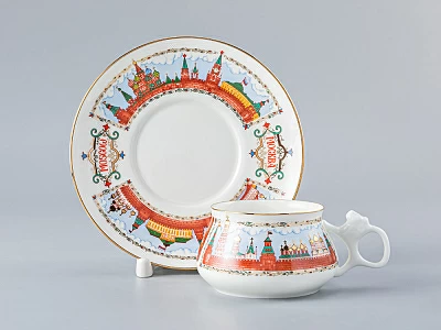 Чашка с блюдцем кофейная 180 мл форма Билибина рисунок Московский Кремль арт. 81.15932.00.1