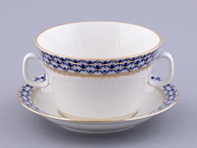 Чашка с блюдцем для бульона Молодежная Кобальтовая сетка арт. 81.13919.00.1