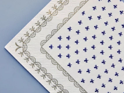 Салфетки бумажные, рисунок Кобальтовая сетка белая, 33х33 см, 20 шт, арт 14.00974.05, 