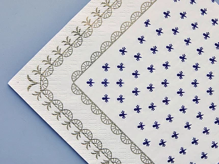 Салфетки бумажные, рисунок Кобальтовая сетка белая, 33х33 см, 20 шт, арт 14.00974.05