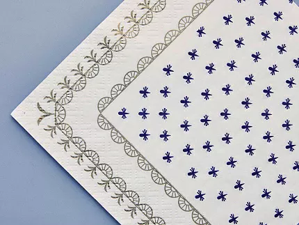 Салфетки бумажные, рисунок Кобальтовая сетка белая, 33х33 см, 20 шт, арт 14.00974.05