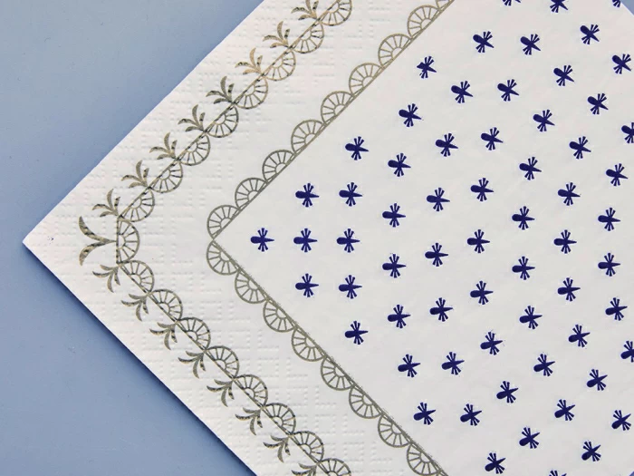 Салфетки бумажные, рисунок Кобальтовая сетка белая, 33х33 см, 20 шт, арт 14.00974.05, 