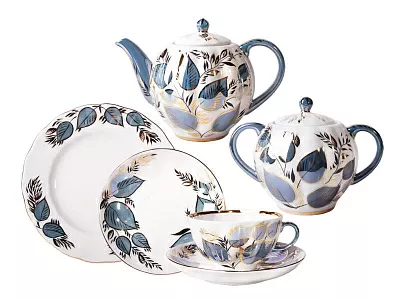 Сервиз чайный форма Тюльпан рисунок Лунный, 6 персон 20 предметов, арт. 81.20946.00.1