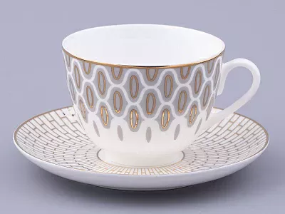 Сервиз чайный на 6 персон 14 предметов форма Весенняя 2 рисунок Саламандра Грей, арт. 81.31630.00.1