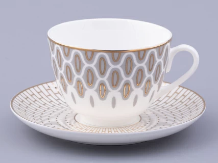 Сервиз чайный на 6 персон 14 предметов форма Весенняя 2 рисунок Саламандра Грей, арт. 81.31630.00.1, 