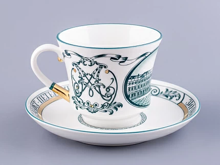 Чашка с блюдцем чайная 220 мл форма Банкетная рисунок Зимний дворец арт.  81.15309.00.1