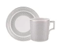 Чашка с блюдцем чайная форма Гербовая рисунок Зазеркалье. Квадраты ( мет.), арт. 81.27713.00.1, 