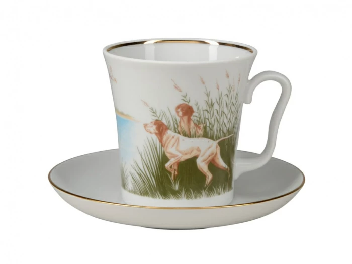 Бокал с блюдцем 360 мл форма Ленинградский рисунок Утки пролетели арт. 81.25813.00.1, 