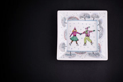 Подставка для мелочи, рисунок Зимний день, форма Европейская, арт 60.05625.00.1