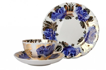 Трехпредметный комплект чайный Тюльпан Золотой сад 250 мл арт. 81.10004.00.1, 