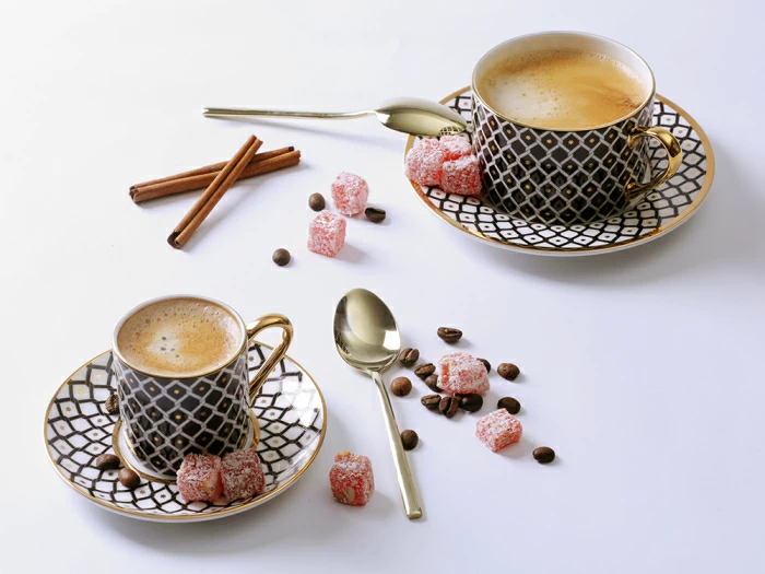 Чашка с блюдцем кофейная форма Идиллия рисунок Неро 2, арт. 81.32142.00.1, 