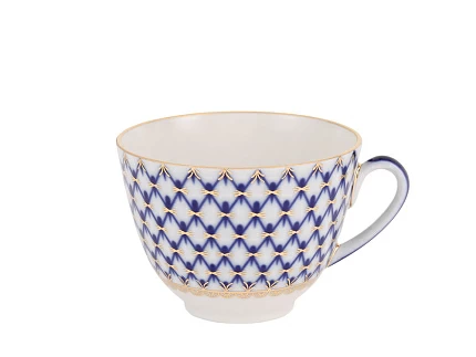 Чашка с блюдцем чайная форма Весенняя рисунок Кобальтовая сетка 250 мл арт. 81.19918.00.1