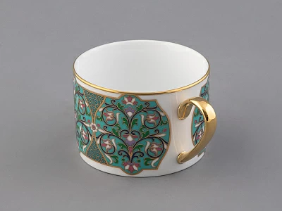 Чашка с блюдцем 250 мл в подарочной упаковке форма Соло, рисунок, Фиалка надрезанная, арт. 81.32656.00.1 Чашка с блюдцем 250 мл в подарочной упаковке форма Соло, рисунок, Фиалка надрезанная, арт. 81.32656.00.1