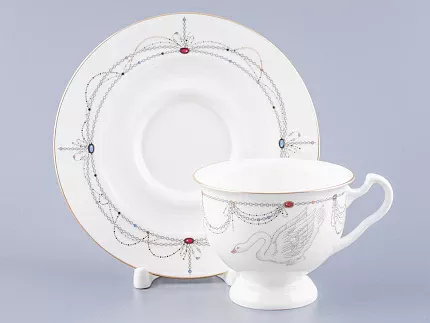 Чашка с блюдцем чайная Айседора Волшебное лебединое озеро - 1 арт. 81.26471.00.1