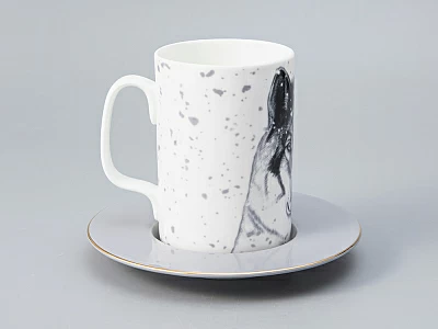 Бокал с блюдцем Тотем в подарочной упаковке, рисунок Волк, арт. 81.28374.00.1