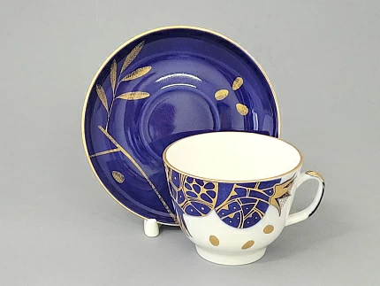 Чашка с блюдцем чайная 375 мл форма Подарочная рисунок Гранат золотой арт. 81.19177.00.1