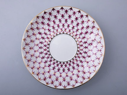 Чашка с блюдцем кофейная форма Тюльпан рисунок Сетка-Блюз 2 арт. 81.29586.00.1