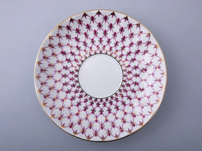 Чашка с блюдцем кофейная форма Тюльпан рисунок Сетка-Блюз 2 арт. 81.29586.00.1, 