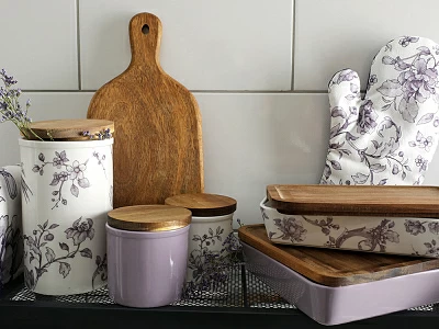 Банка с деревянной крышкой (высокая) форма Стандартная, рисунок Monplaisir Violet, в упаковке, арт 42.00061.00.1 Банка с деревянной крышкой (высокая) форма Стандартная, рисунок Monplaisir Violet, в упаковке, арт 42.00061.00.1