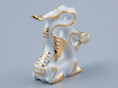 Скульптура Дракон изящный N1 Золотой арт. 82.45132.00.1