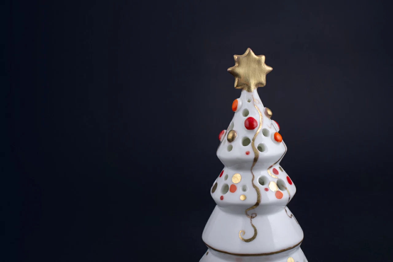 Подсвечник Елочка пирамидка, рисунок Золотой, арт 60.15274.00.5, 