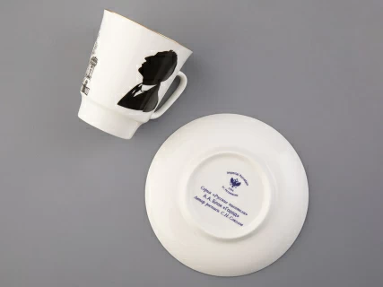 Чашка с блюдцем 165 мл форма Майская рисунок Русские писатели Блок, арт. 81.33298.00.1, 