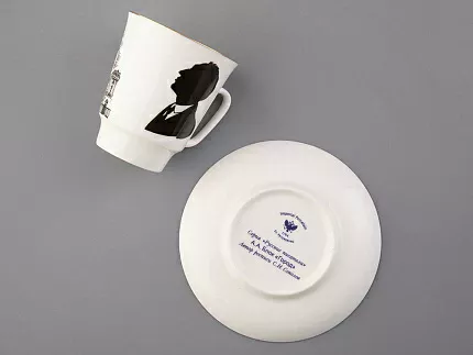 Чашка с блюдцем 165 мл форма Майская рисунок Русские писатели Блок, арт. 81.33298.00.1