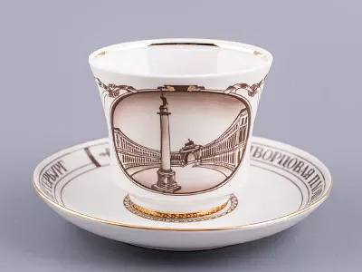 Чашка с блюдцем чайная 220 мл форма Банкетная рисунок Дворцовая площадь арт. 81.14848.00.1