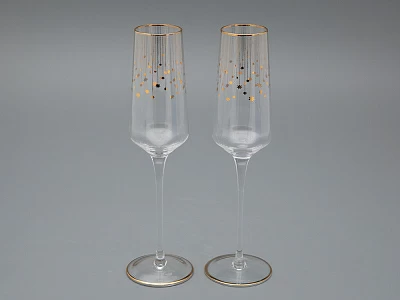 Набор из 2-х бокалов для шампанского 230 мл в подарочной упаковке, рисунок Азур золотой, арт 14.11448.07