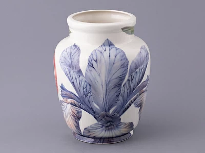 Ваза форма Китайская малого размера рисунок Ирисы Лилия светлый, арт.80.47139.00.1 Ваза форма Китайская малого размера рисунок Ирисы Лилия светлый, арт.80.47139.00.1