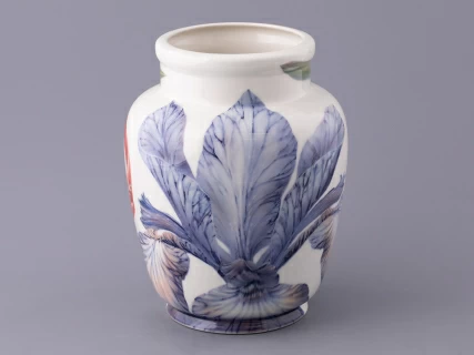 Ваза форма Китайская малого размера рисунок Ирисы Лилия светлый, арт.80.47139.00.1, 