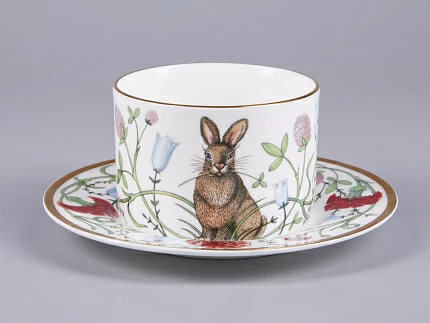 Чашка с блюдцем 250 мл форма Идиллия рисунок Сад Алисы арт. 81.30747.00.1