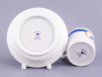 Чашка с блюдцем чайная 220 мл форма Гербовая рисунок Кают-компания № 1 арт. 81.24030.00.1