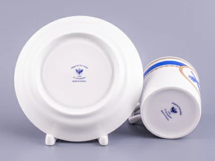 Чашка с блюдцем чайная 220 мл форма Гербовая рисунок Кают-компания № 1 арт. 81.24030.00.1, 