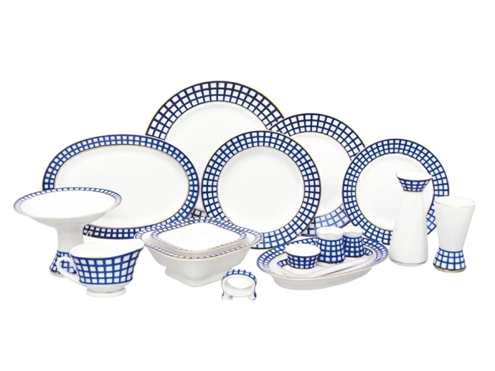 Сервиз столовый Кобальтовая клетка, 6 персон 24 предмета, арт. 81.20941.00.1, 