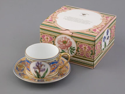 Чашка с блюдцем 250 мл в подарочной упаковке форма Соло, рисунок Нежный Ирис, арт. 81.32657.00.1,  Чашка с блюдцем 250 мл в подарочной упаковке форма Соло, рисунок Нежный Ирис, арт. 81.32657.00.1,