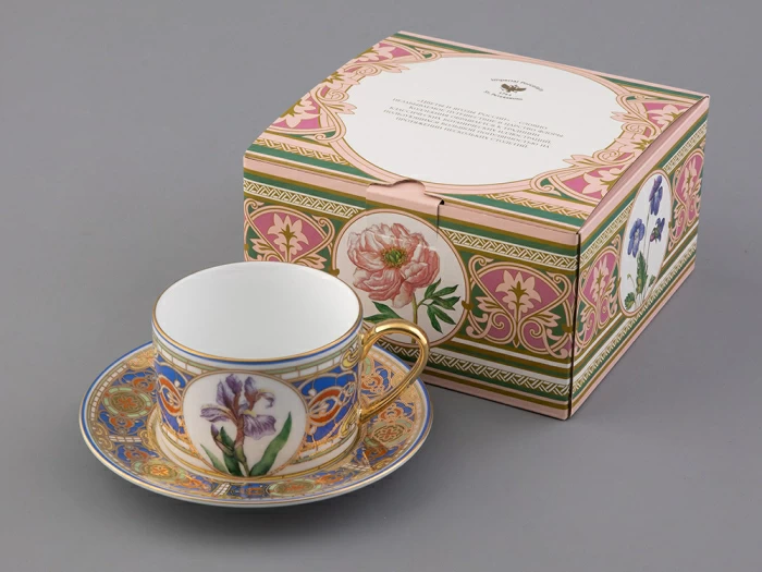 Чашка с блюдцем 250 мл в подарочной упаковке форма Соло, рисунок Нежный Ирис, арт. 81.32657.00.1,  Чашка с блюдцем 250 мл в подарочной упаковке форма Соло, рисунок Нежный Ирис, арт. 81.32657.00.1,