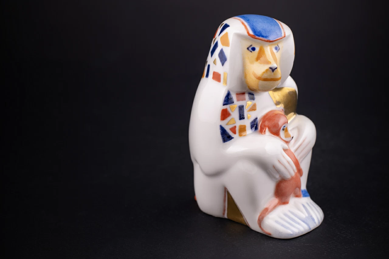 Скульптура Павиан с детенышем, рисунок Калейдоскоп, арт 62.09268.00.1, 