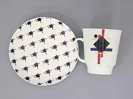 Чашка с блюдцем кофейная 165 мл форма Майская рисунок Супрематический орнамент арт. 81.26709.00.1