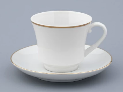 Чашка с блюдцем чайная 220 мл форма Банкетная рисунок Золотая лента арт. 81.16356.00.1,  Чашка с блюдцем чайная 220 мл форма Банкетная рисунок Золотая лента арт. 81.16356.00.1,