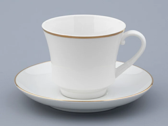 Чашка с блюдцем чайная 220 мл форма Банкетная рисунок Золотая лента арт. 81.16356.00.1,  Чашка с блюдцем чайная 220 мл форма Банкетная рисунок Золотая лента арт. 81.16356.00.1,