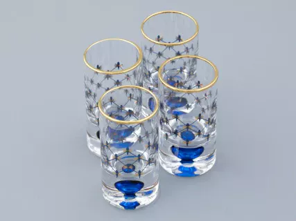 Набор из 4-х стопок для водки Кобальтовая сетка арт. 14.11006.07, 