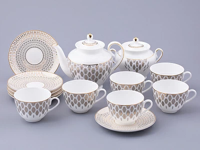 Сервиз чайный на 6 персон 14 предметов форма Весенняя 2 рисунок Саламандра Грей, арт. 81.31630.00.1