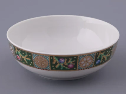 Салатник 160 мм, форма Утро, рисунок Морозный январь зеленая, арт. 80.48359.00.1, 